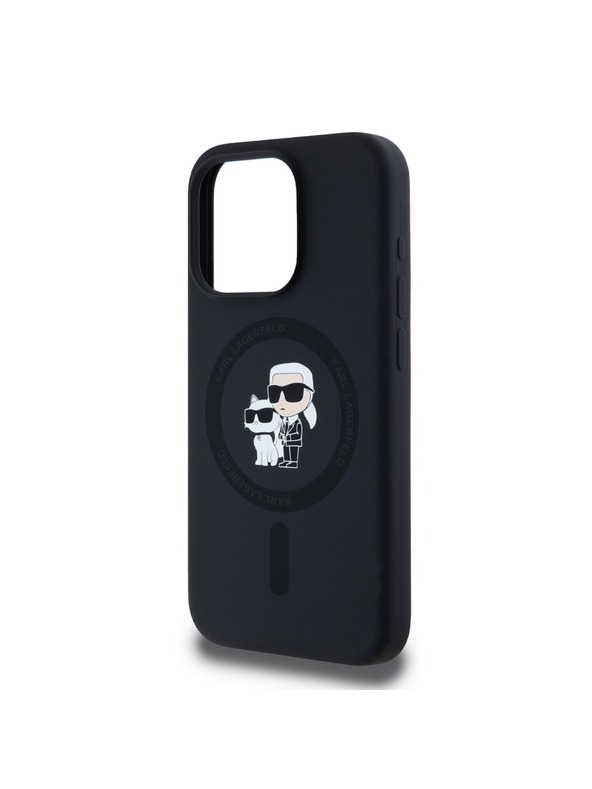 Karl Lagerfeld Karl Lagerfeld Liquid Silicone Karl and Choupette Magsafe Zadní Kryt pro iPhone 15 Pro Black