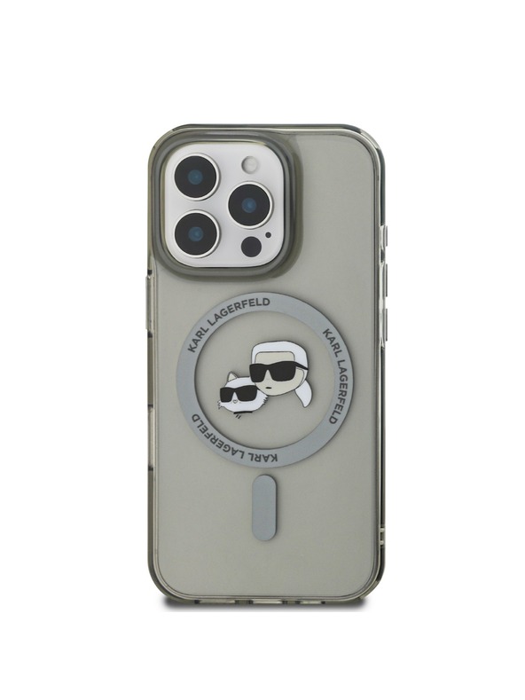 Karl Lagerfeld Karl Lagerfeld IML K&CH Heads Metal Frame MagSafe Zadní Kryt pro iPhone 16 Pro Max Black
