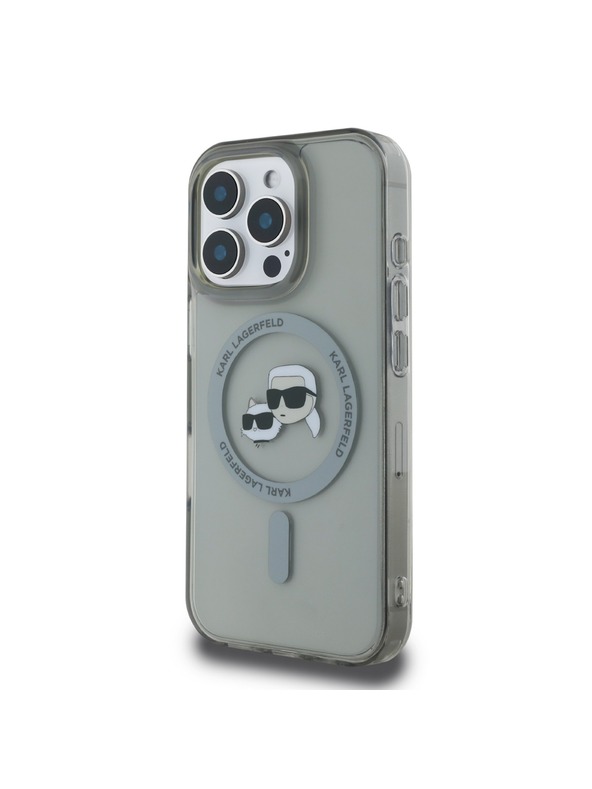 Karl Lagerfeld Karl Lagerfeld IML K&CH Heads Metal Frame MagSafe Zadní Kryt pro iPhone 16 Pro Max Black
