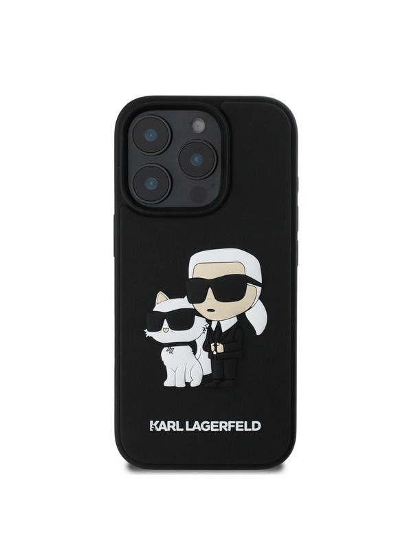 Karl Lagerfeld Karl Lagerfeld PU Saffiano Karl and Choupette Zadní Kryt pro iPhone 16 Pro Black