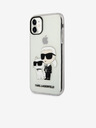 Karl Lagerfeld IML Glitter Karl and Choupette NFT Zadní Kryt pro iPhone 11 Transparent Karl Lagerfeld