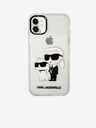 Karl Lagerfeld IML Glitter Karl and Choupette NFT Zadní Kryt pro iPhone 11 Transparent Karl Lagerfeld