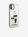 Karl Lagerfeld IML Glitter Karl and Choupette NFT Zadní Kryt pro iPhone 11 Transparent Karl Lagerfeld