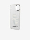 Karl Lagerfeld IML Glitter Karl and Choupette NFT Zadní Kryt pro iPhone 11 Transparent Karl Lagerfeld
