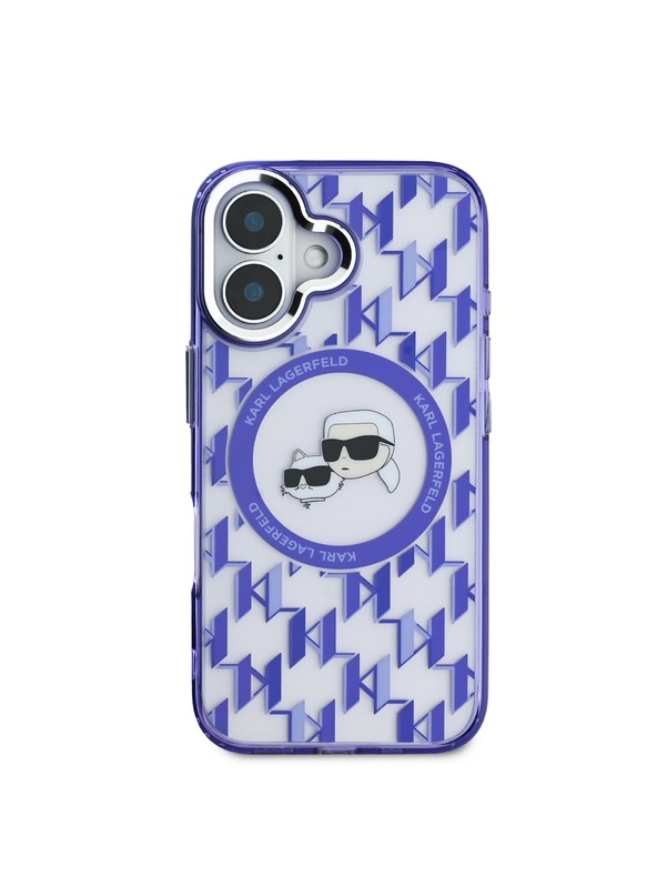 Karl Lagerfeld Karl Lagerfeld IML Monogram K&CH Heads MagSafe Zadní Kryt pro iPhone 16 Purple