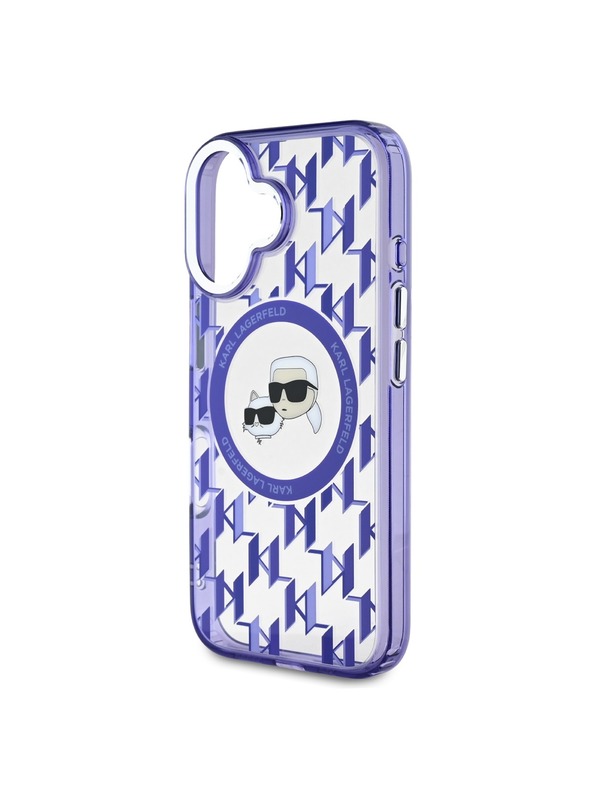 Karl Lagerfeld Karl Lagerfeld IML Monogram K&CH Heads MagSafe Zadní Kryt pro iPhone 16 Purple