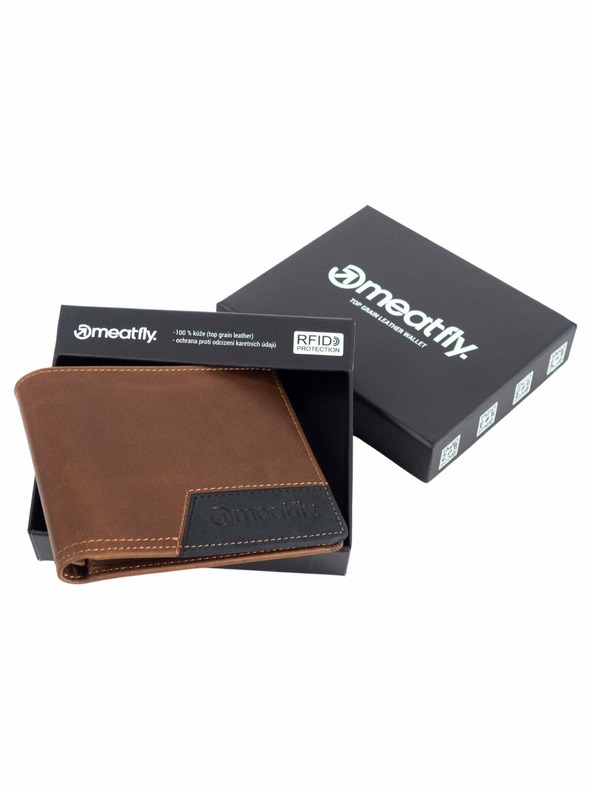 Meatfly Meatfly kožená peněženka Zac Premium Brown | Hnědá | Velikost