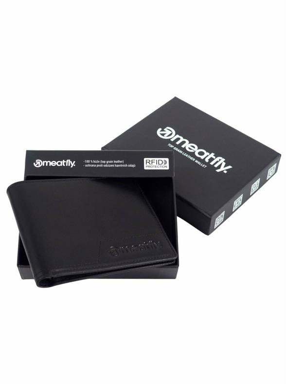 Meatfly Meatfly kožená peněženka Eliot Premium Black | Černá | Velikost