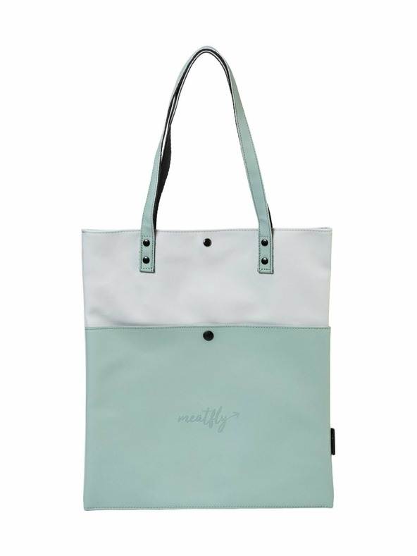 Meatfly Meatfly kabelka Janie Mint / Light Grey | Modrá | Objem 3 L