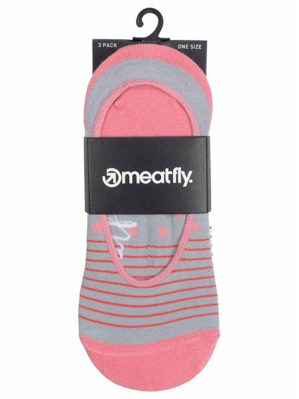Meatfly Meatfly ponožky Low Socks Triple Pack Grey Stripe | Šedá | Velikost
