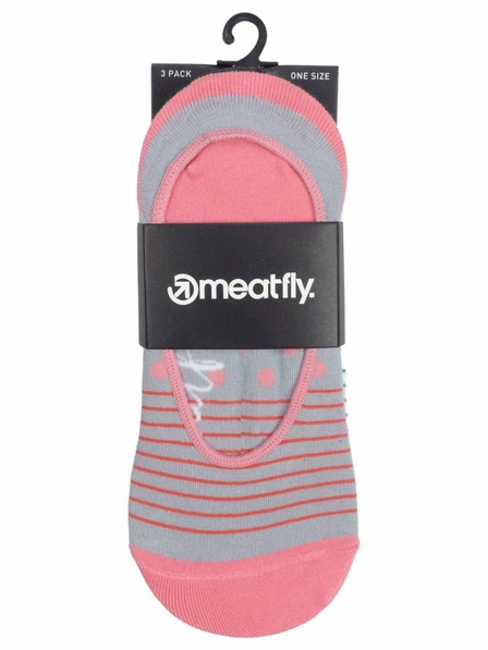 Meatfly Meatfly ponožky Low Socks Triple Pack Grey Stripe | Šedá | Velikost