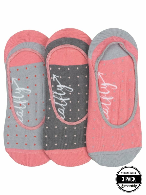 Meatfly Meatfly ponožky Low Socks Triple Pack Grey Dots | Šedá | Velikost