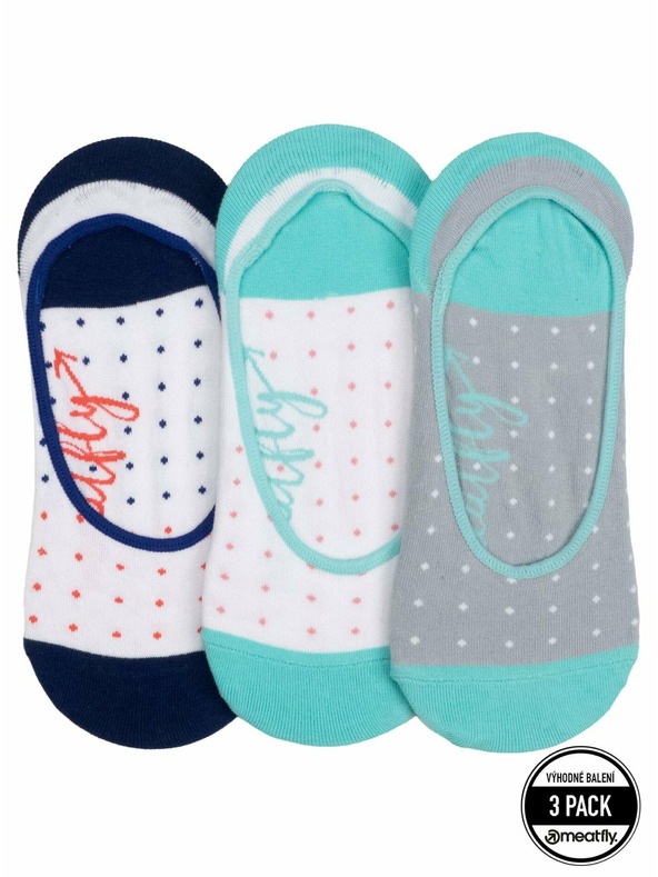 Meatfly Meatfly ponožky Low Socks Triple Pack Blue Dots | Modrá | Velikost