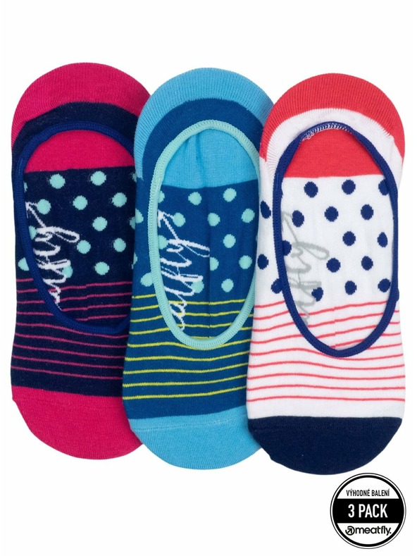 Meatfly Meatfly ponožky Low Socks Triple Pack Red Stripe | Červená | Velikost
