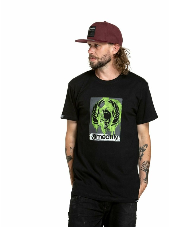 Meatfly Meatfly pánské tričko Stencil Black | Černá | Velikost