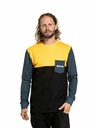 Meatfly Meatfly pánské tričko s dlouhým rukávem Harvey Deep Yellow/Navy Heather | Žlutá | Velikost