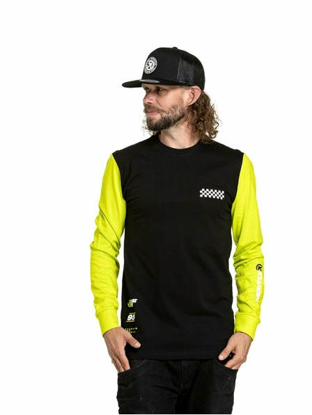 Meatfly Meatfly pánské tričko s dlouhým rukávem Appex Safety Yellow/Black | Žlutá | Velikost