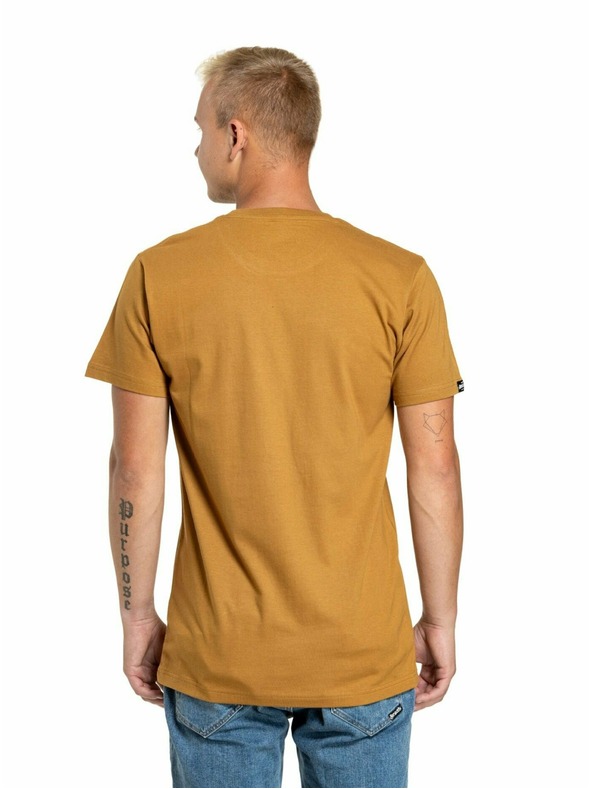 Meatfly Meatfly pánské tričko Rele Gold Brown | Hnědá | Velikost