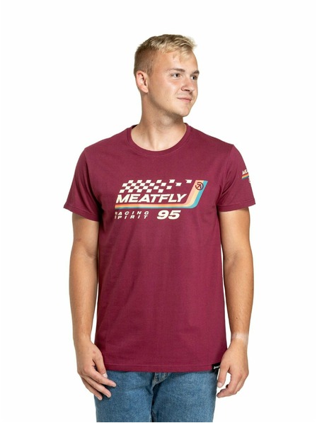Meatfly Meatfly pánské tričko Racing Spirit Dark Wine | Červená | Velikost S | 100% bavlna