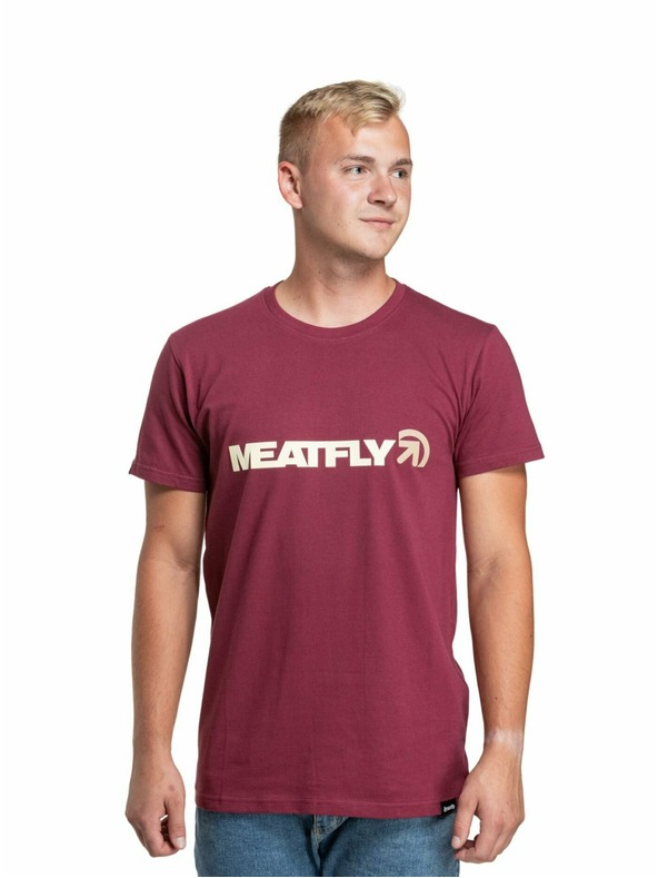 Meatfly Meatfly pánské tričko Logex Dark Wine | Červená | Velikost S | 100% bavlna