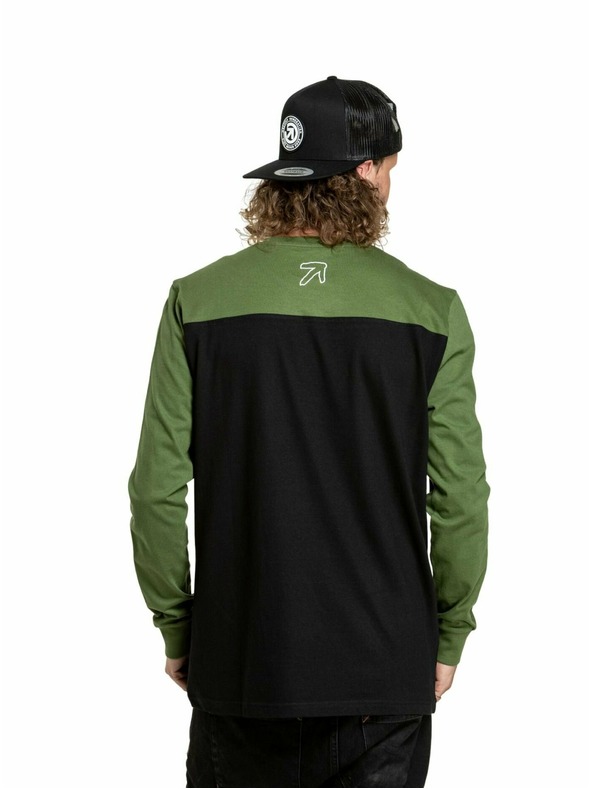Meatfly Meatfly pánské tričko s dlouhým rukávem Judgement Olive/Black | Zelená | Velikost
