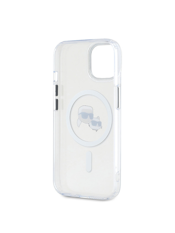 Karl Lagerfeld Karl Lagerfeld IML K&CH Heads Metal Frame MagSafe Zadní Kryt pro iPhone 14 Transparent
