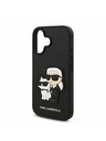 Karl Lagerfeld Karl Lagerfeld PU Saffiano Karl and Choupette Zadní Kryt pro iPhone 16 Black