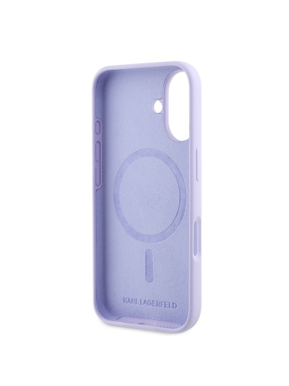Karl Lagerfeld Karl Lagerfeld Liquid Silicone Karl and Choupette MagSafe Zadní Kryt pro iPhone 16 Purple