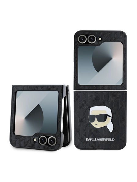 Karl Lagerfeld Karl Lagerfeld PU Saffiano Monogram Karl Head Zadní Kryt pro Samsung Galaxy Z Flip 6 Black