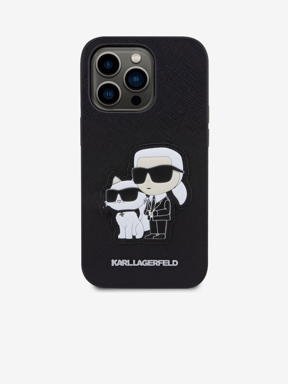 Karl Lagerfeld Karl Lagerfeld PU Saffiano Karl and Choupette NFT Zadní Kryt pro iPhone 14 Pro Black
