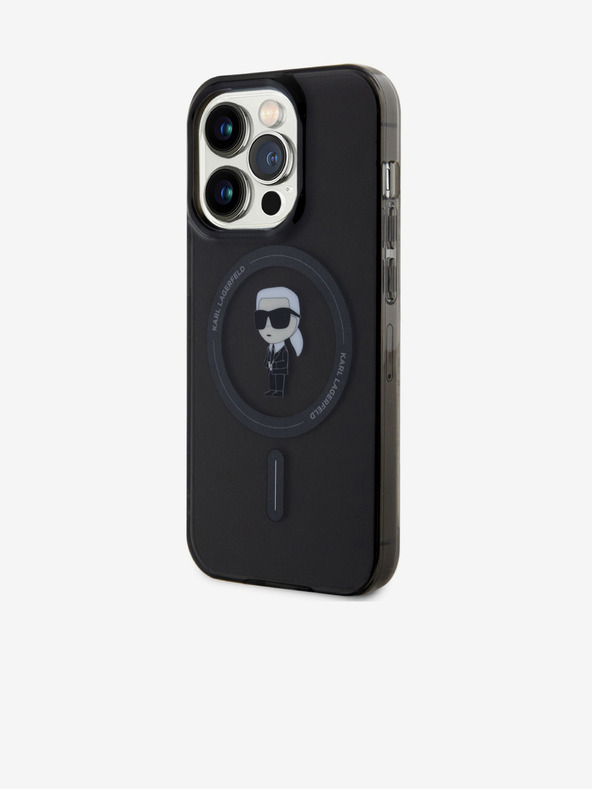 Karl Lagerfeld IML Ikonik MagSafe Zadní Kryt pro iPhone 15 Pro Black Karl Lagerfeld