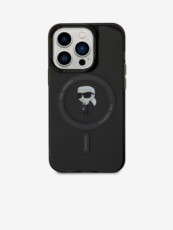 Karl Lagerfeld IML Ikonik MagSafe Zadní Kryt pro iPhone 15 Pro Black Karl Lagerfeld