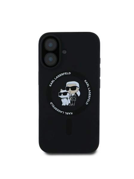 Karl Lagerfeld Karl Lagerfeld Liquid Silicone Karl and Choupette MagSafe Zadní Kryt pro iPhone 16 Black