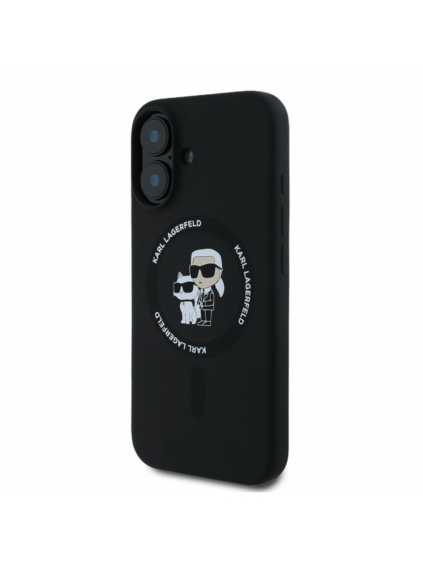 Karl Lagerfeld Karl Lagerfeld Liquid Silicone Karl and Choupette MagSafe Zadní Kryt pro iPhone 16 Black