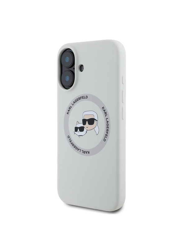 Karl Lagerfeld Karl Lagerfeld Liquid Silicone K&CH Heads MagSafe Zadní Kryt pro iPhone 16 Beige