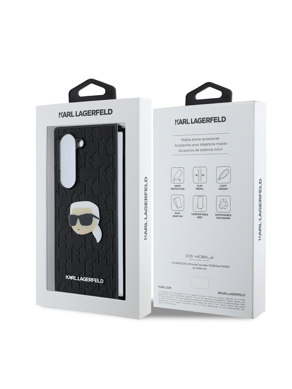 Karl Lagerfeld Karl Lagerfeld PU Saffiano Monogram Karl Head Zadní Kryt pro Samsung Galaxy Z Fold 6 Black