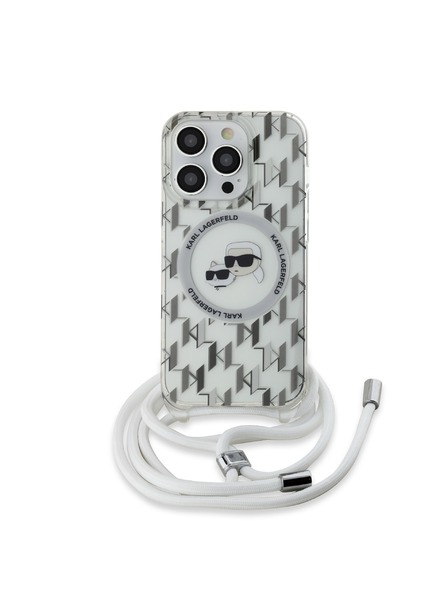 Karl Lagerfeld Karl Lagerfeld IML Monogram Crossbody K&CH Heads MagSafe Zadní Kryt pro iPhone 14 Pro Max Transparent