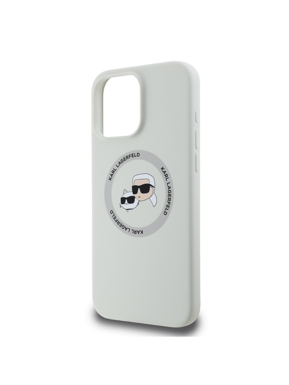 Karl Lagerfeld Karl Lagerfeld Liquid Silicone K&CH Heads MagSafe Zadní Kryt pro iPhone 16 Pro Beige