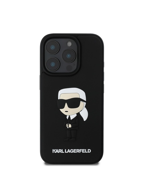 Karl Lagerfeld Karl Lagerfeld 3D Rubber Ikonik Zadní Kryt pro iPhone 16 Pro Black