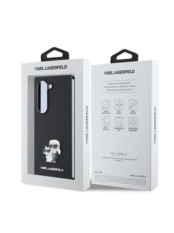 Karl Lagerfeld Karl Lagerfeld PU Saffiano Karl and Choupette Zadní Kryt pro Samsung Galaxy Z Fold 6 Black