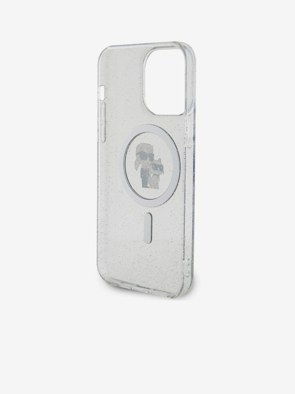 Karl Lagerfeld Karl Lagerfeld IML Glitter Karl and Choupette MagSafe Zadní Kryt pro iPhone 15 Pro Max Transparent