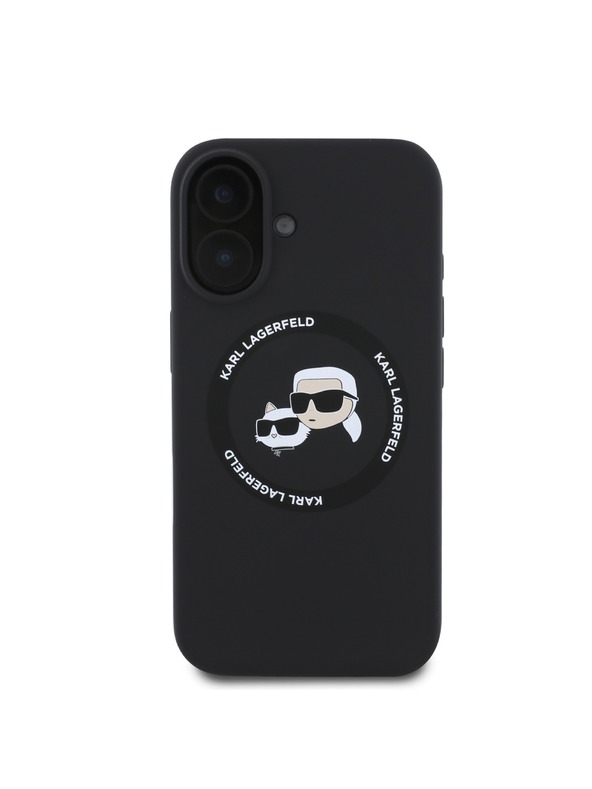 Karl Lagerfeld Karl Lagerfeld Liquid Silicone K&CH Heads MagSafe Zadní Kryt pro iPhone 16 Black