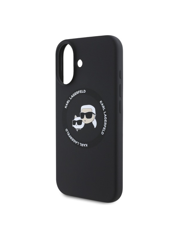 Karl Lagerfeld Karl Lagerfeld Liquid Silicone K&CH Heads MagSafe Zadní Kryt pro iPhone 16 Black