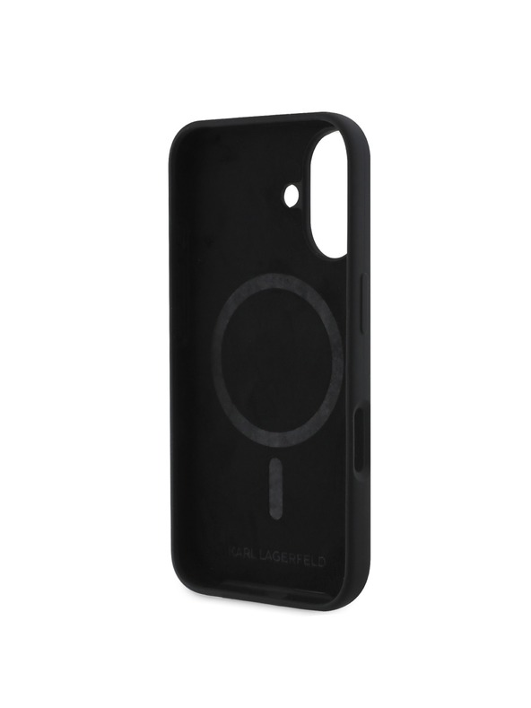 Karl Lagerfeld Karl Lagerfeld Liquid Silicone K&CH Heads MagSafe Zadní Kryt pro iPhone 16 Black