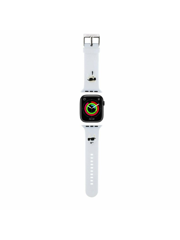 Karl Lagerfeld Karl Lagerfeld Karl and Choupette Head NFT Řemínek pro Apple Watch 38/40/41 White