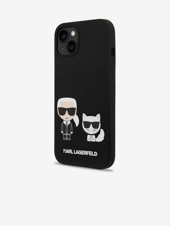 Karl Lagerfeld Karl Lagerfeld MagSafe Kompatibilní Kryt Liquid Silicone Karl and Choupette pro iPhone 14 Plus Black