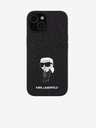 Karl Lagerfeld Karl Lagerfeld Fixed Glitter Metal Ikonik Zadní Kryt pro iPhone 15 Black