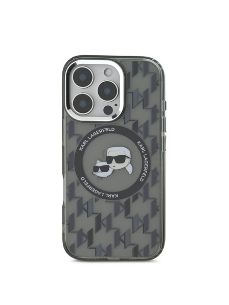 Karl Lagerfeld Karl Lagerfeld IML Monogram K&CH Heads MagSafe Zadní Kryt pro iPhone 16 Pro Max Black
