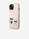 Karl Lagerfeld Karl Lagerfeld MagSafe Kompatibilní Kryt Liquid Silicone Karl and Choupette pro iPhone 14 Plus Pink