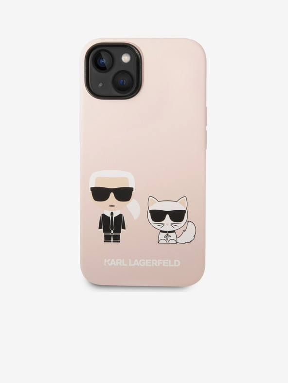 Karl Lagerfeld Karl Lagerfeld MagSafe Kompatibilní Kryt Liquid Silicone Karl and Choupette pro iPhone 14 Plus Pink